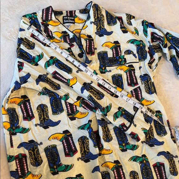 Joe Boxer for Neiman Marcus Cowboy Boot Flannel Nightshirt pajamas size L / XL - Picture 5 of 10